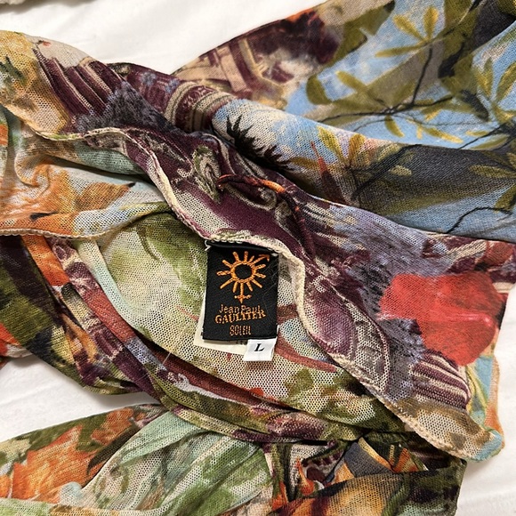 Jean Paul Gaultier s/s1999 Soleil Flamingo Cutout Sheer Mesh Mini Dress - Picture 4 of 8